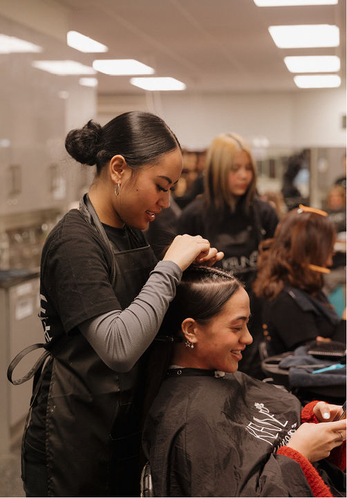 Trainee hairdressers